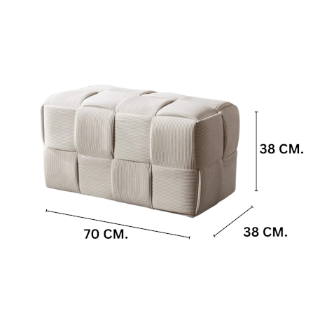 สตูลผ้าลูกฟูก MY DOLLS HOUSE COZY CUBE 70 ซม. สีขาว_1